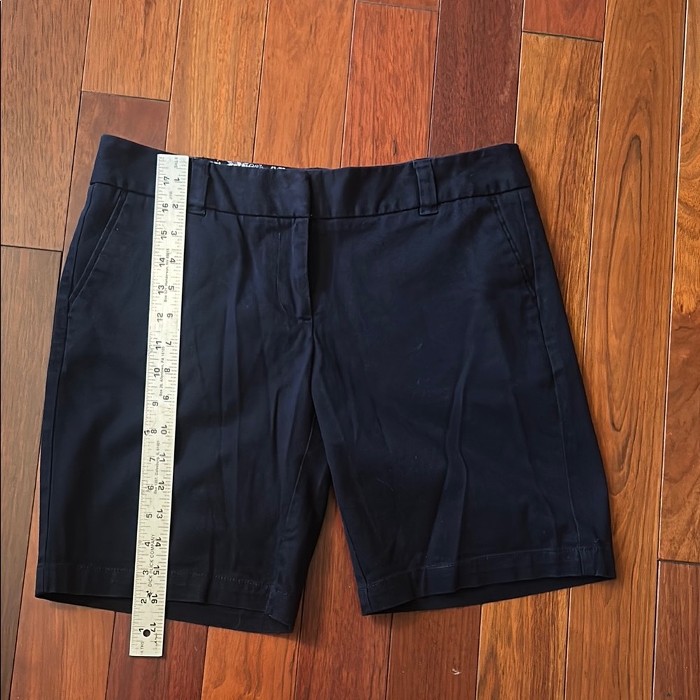 Blue Bermuda Shorts with Tailored Flat Front